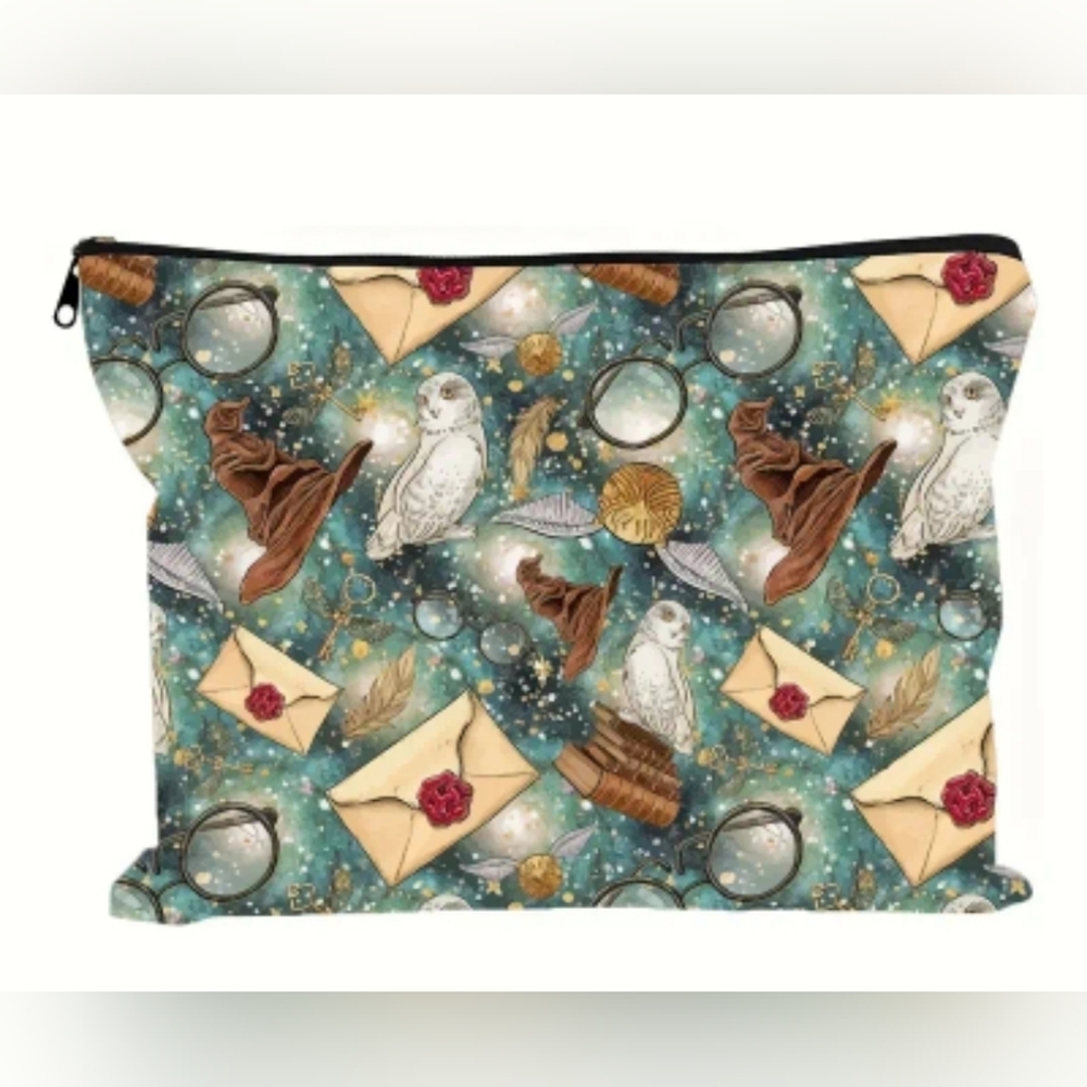 Teal Harry Potter Canvas Makeup Bag